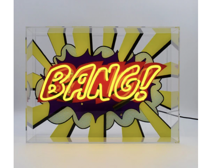 'Bang!' Large Glass Neon Sign