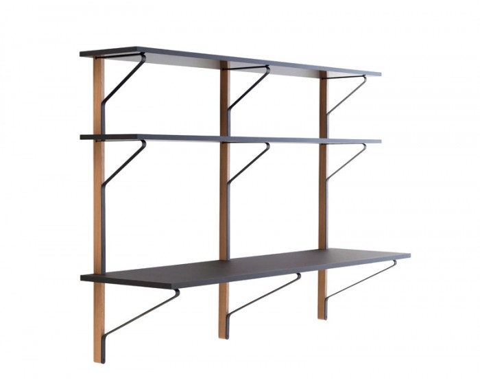 Kaari wall shelf with desk