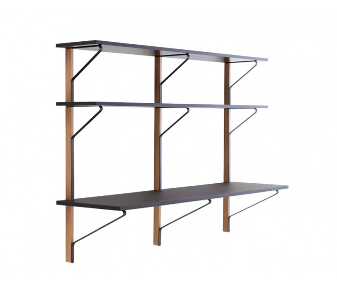 Kaari wall shelf with desk